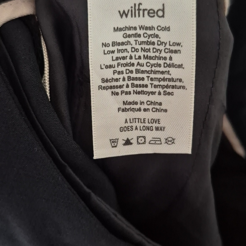 Wilfred Flat Front Womens Trousers Black Textured Side/Back Pockets - Picture 8 of 9